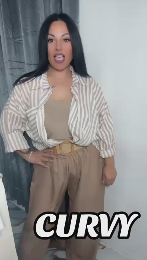 Pantalone palazzo con cintura